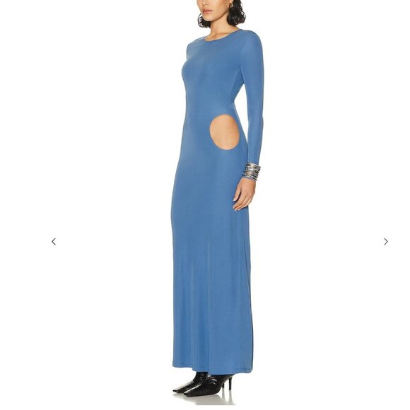 NWOT ZEYNEP ARCAY Cut Out Long Sleeve Dress in Blue size 0 - Picture 3 of 11